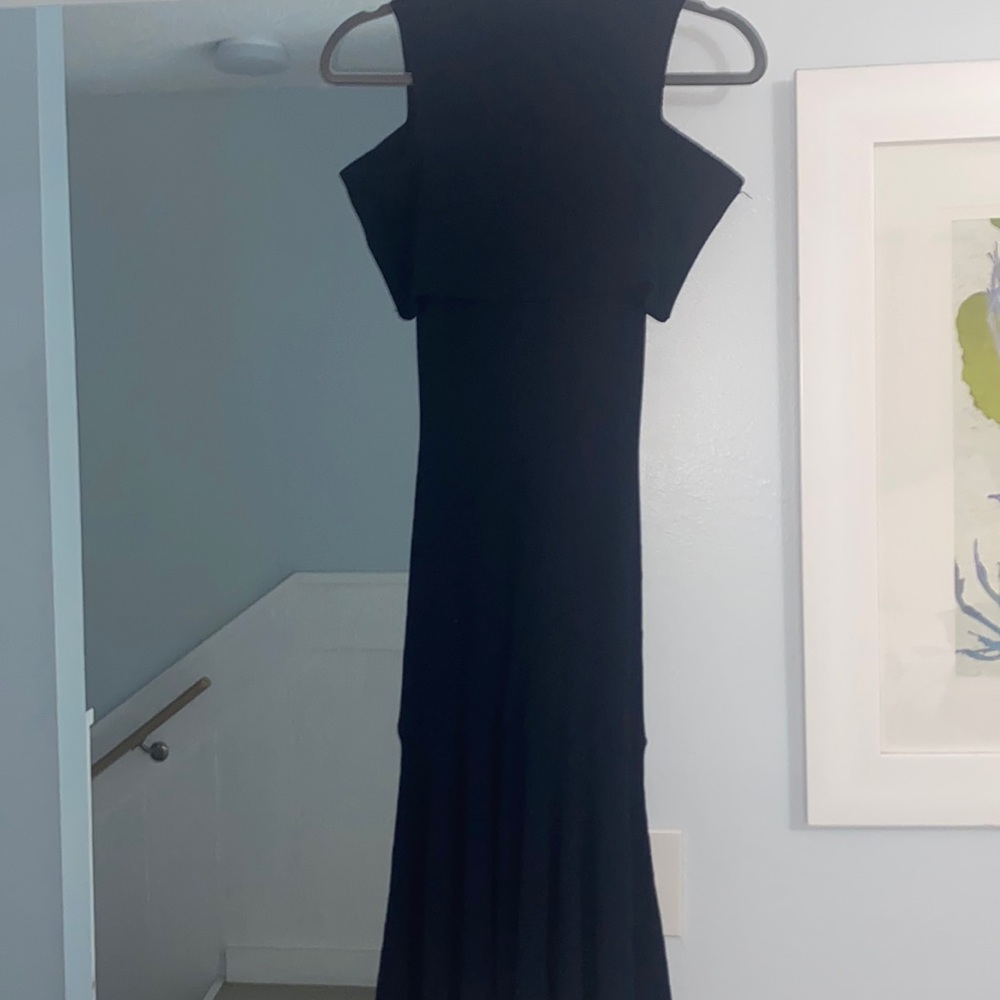 Navy blue ribbed knit boutique dress.